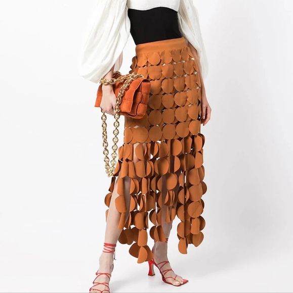 Elegant Hollow Out Skirt For Women High Waist Patchwork Zipper TemperamentSkirts - Picture 2 of 3